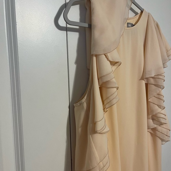 ASOS Ruffle Mini Shift Dress Peach - Picture 4 of 5